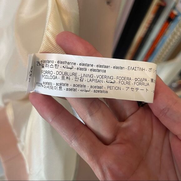 Zara Nude Pink Blazer Jacket with Ruffle on Sleeve Hem NWT - Picture 7 of 9